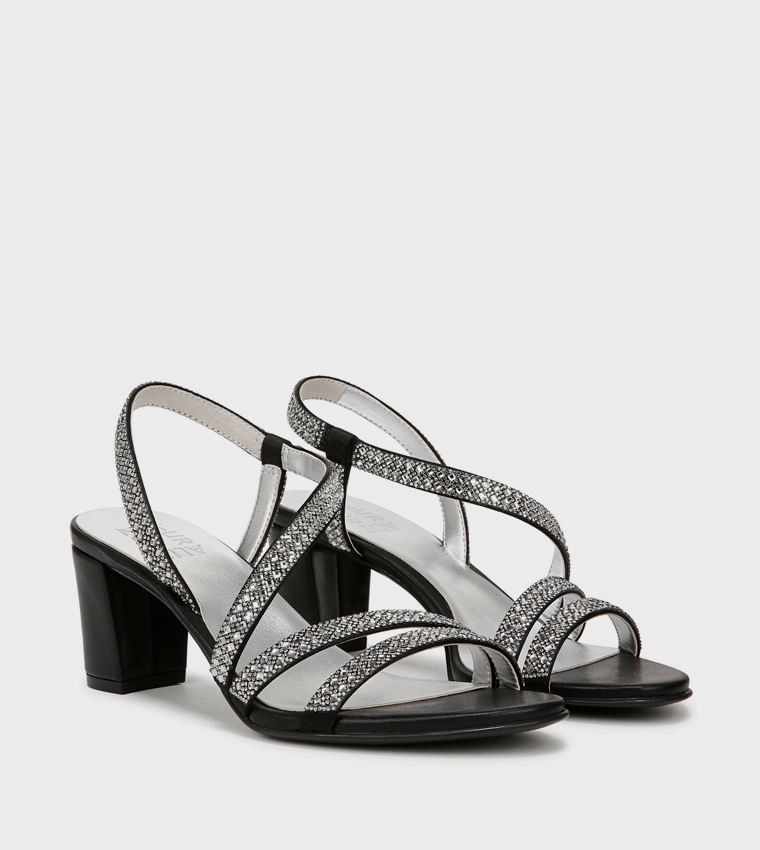 NAVANESSA3 Embellished Block Heel Sandals