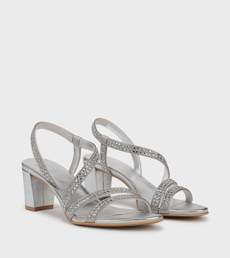 NAVANESSA3 Embellished Block Heel Sandals