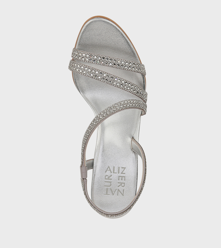 NAVANESSA3 Embellished Block Heel Sandals