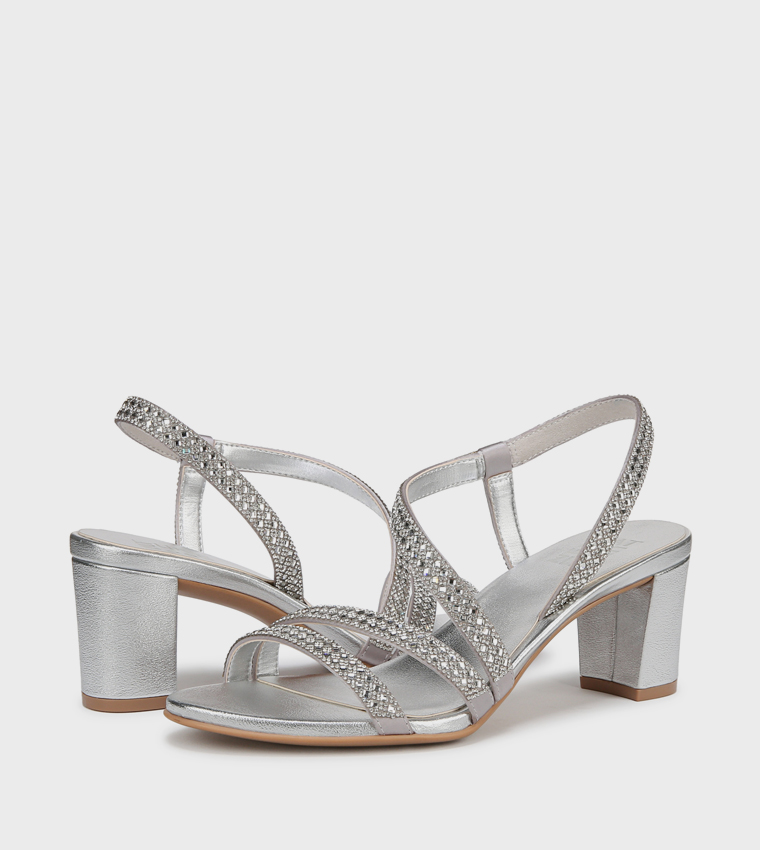 NAVANESSA3 Embellished Block Heel Sandals