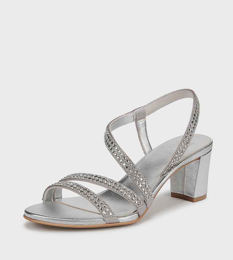 NAVANESSA3 Embellished Block Heel Sandals