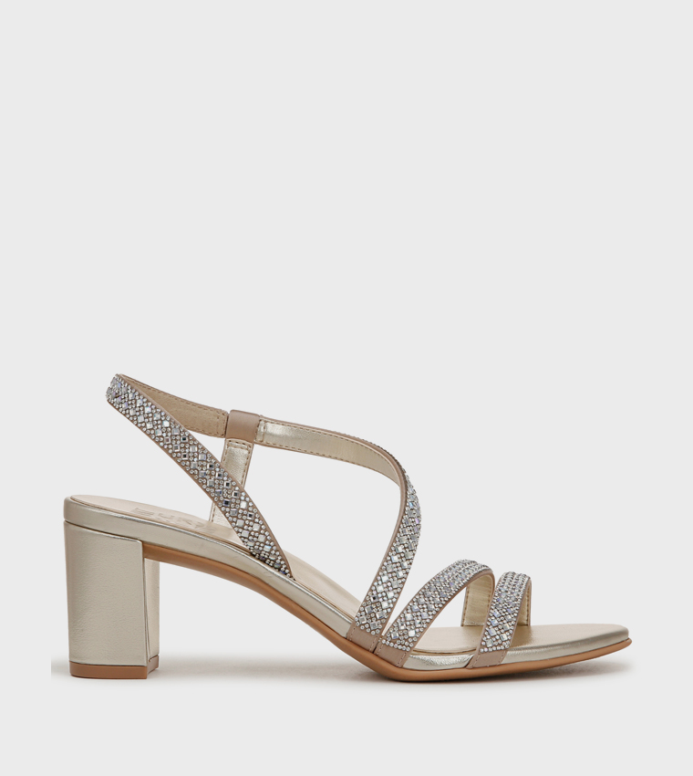 NAVANESSA3 Embellished Block Heel Sandals