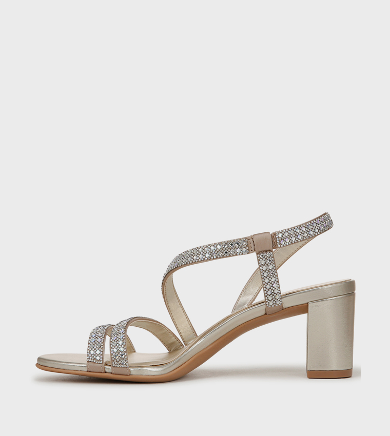 NAVANESSA3 Embellished Block Heel Sandals