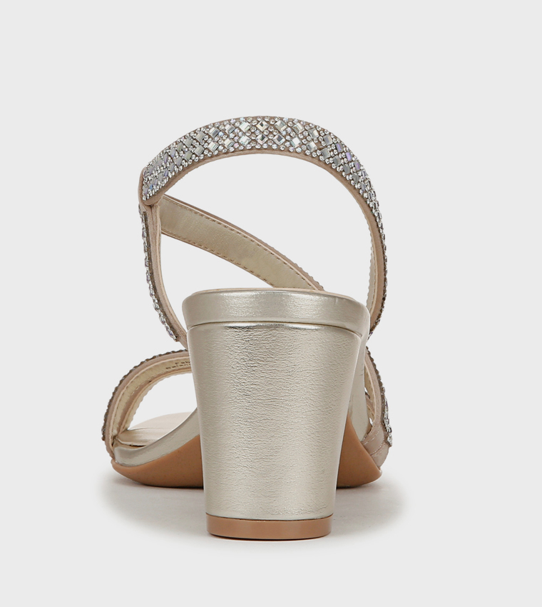 NAVANESSA3 Embellished Block Heel Sandals
