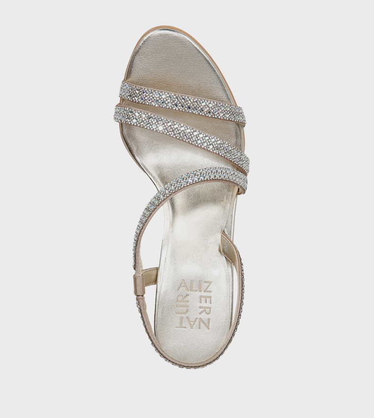 NAVANESSA3 Embellished Block Heel Sandals