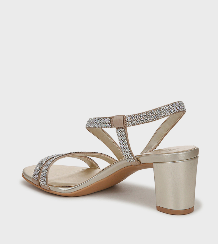 NAVANESSA3 Embellished Block Heel Sandals