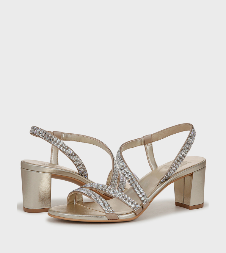 NAVANESSA3 Embellished Block Heel Sandals