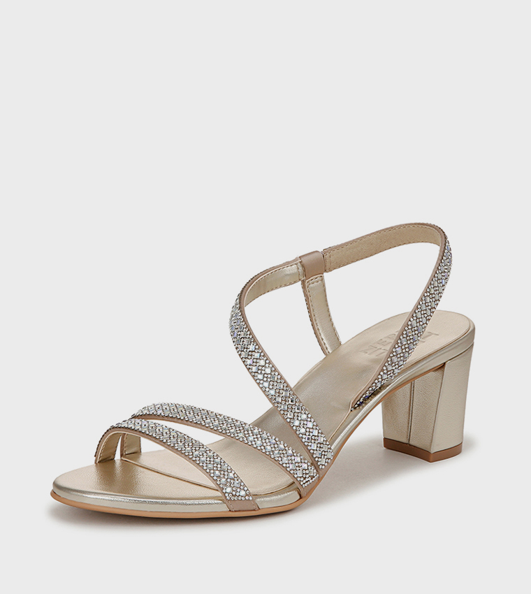 NAVANESSA3 Embellished Block Heel Sandals