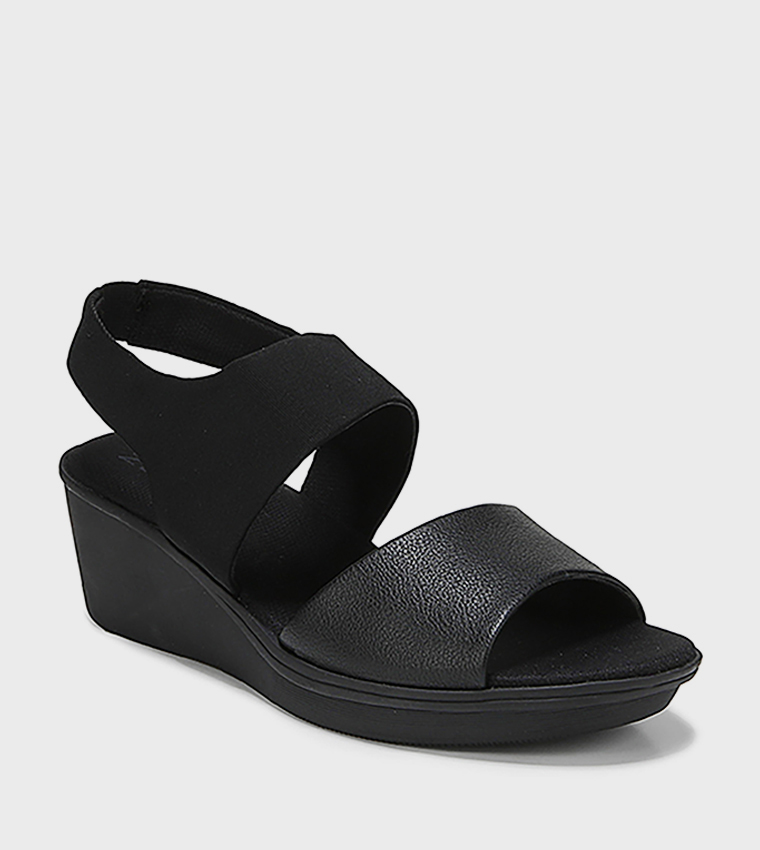 REY Textured Open Toe Wedge Sandals 