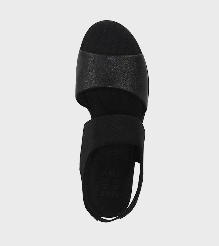 REY Textured Open Toe Wedge Sandals 