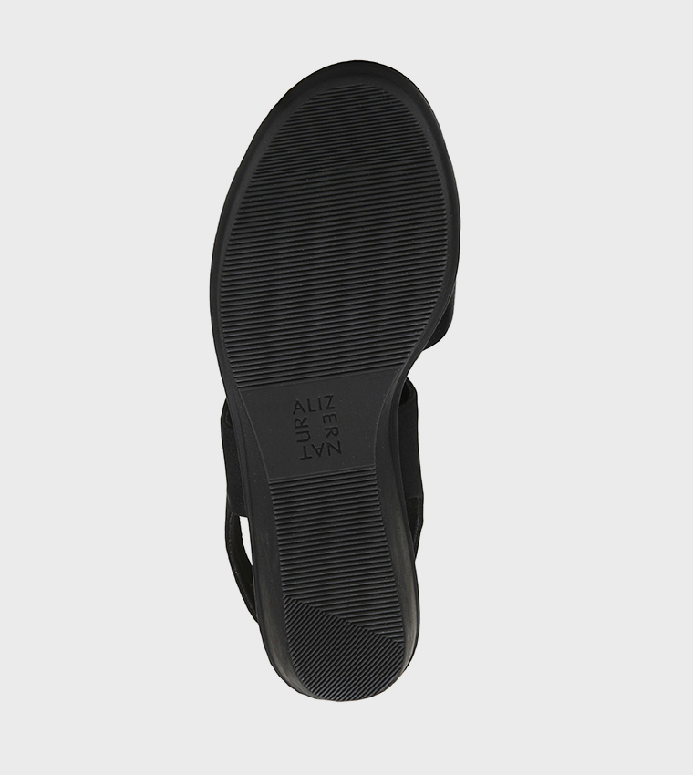 REY Textured Open Toe Wedge Sandals 