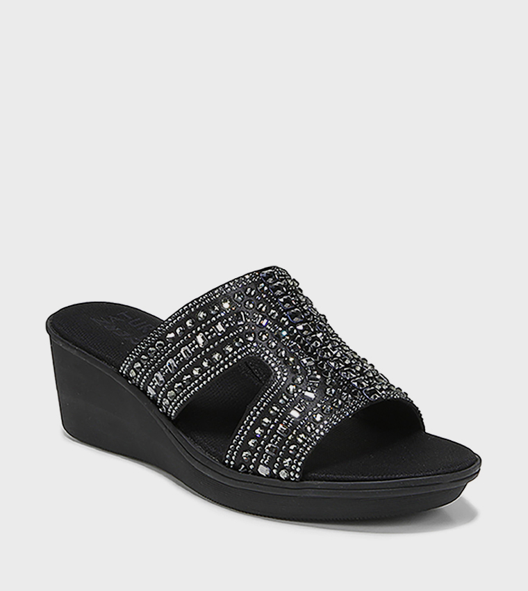 ROMIA Embellished Wedge Sandals