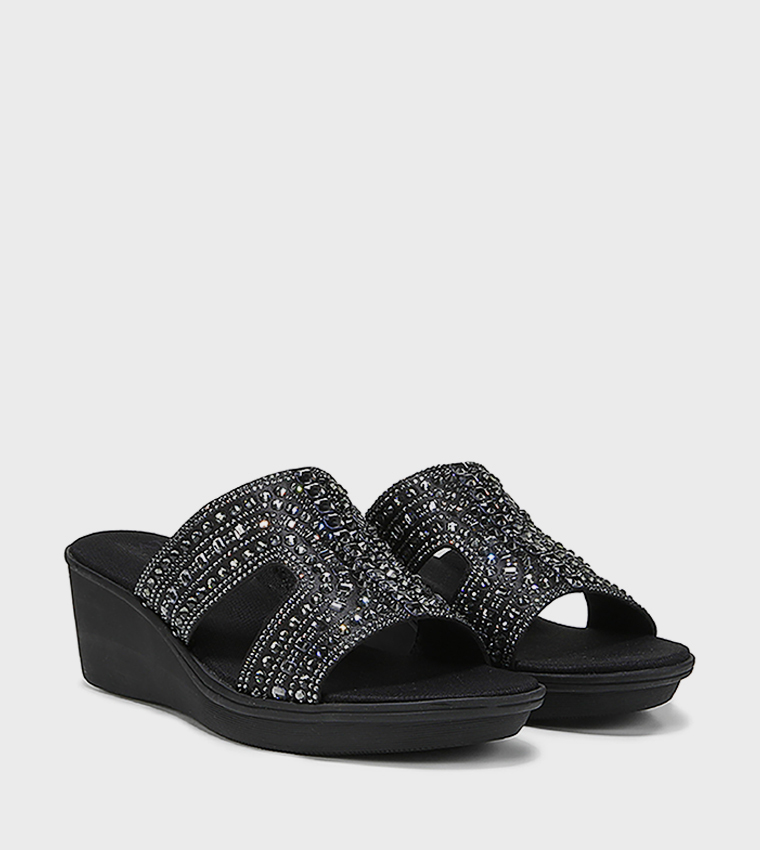 ROMIA Embellished Wedge Sandals