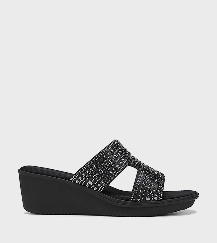 ROMIA Embellished Wedge Sandals