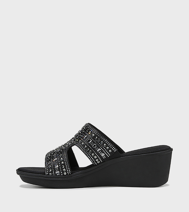 ROMIA Embellished Wedge Sandals