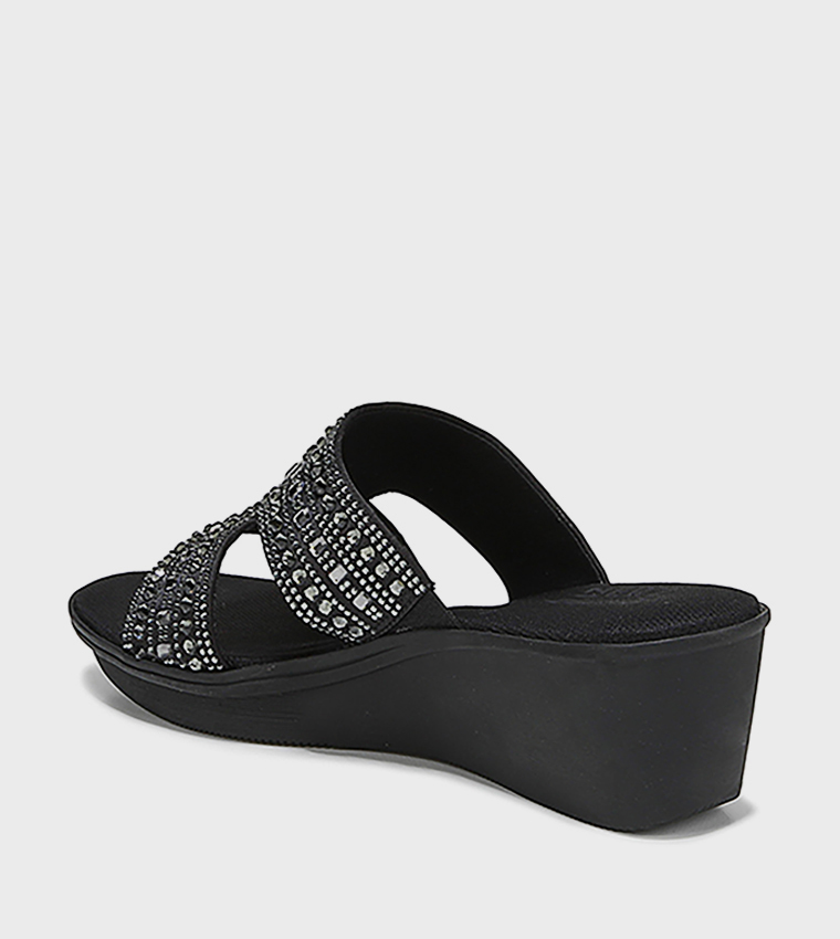 ROMIA Embellished Wedge Sandals