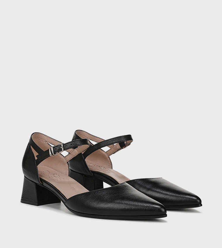 MADDOX Ankle Strap Block Heel Pumps