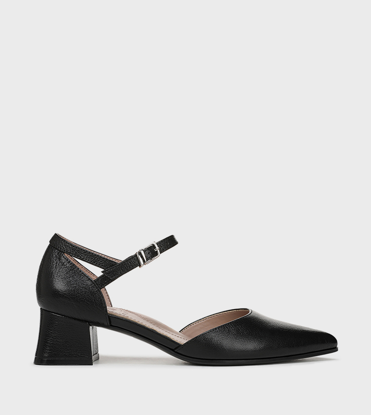 MADDOX Ankle Strap Block Heel Pumps