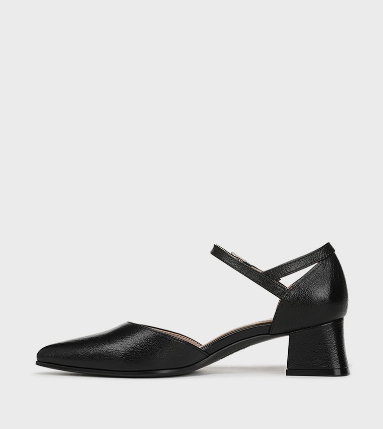 MADDOX Ankle Strap Block Heel Pumps
