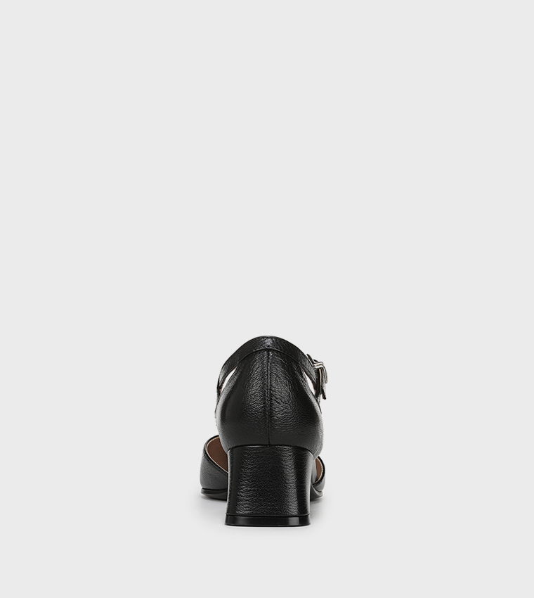 MADDOX Ankle Strap Block Heel Pumps