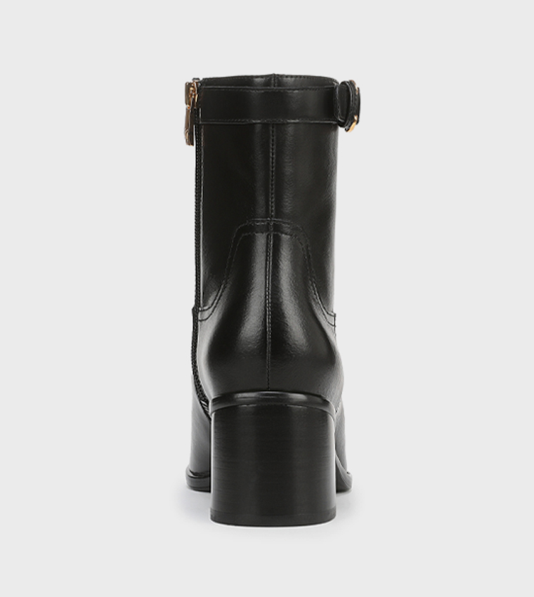 ICY Block Heel Ankle Boots