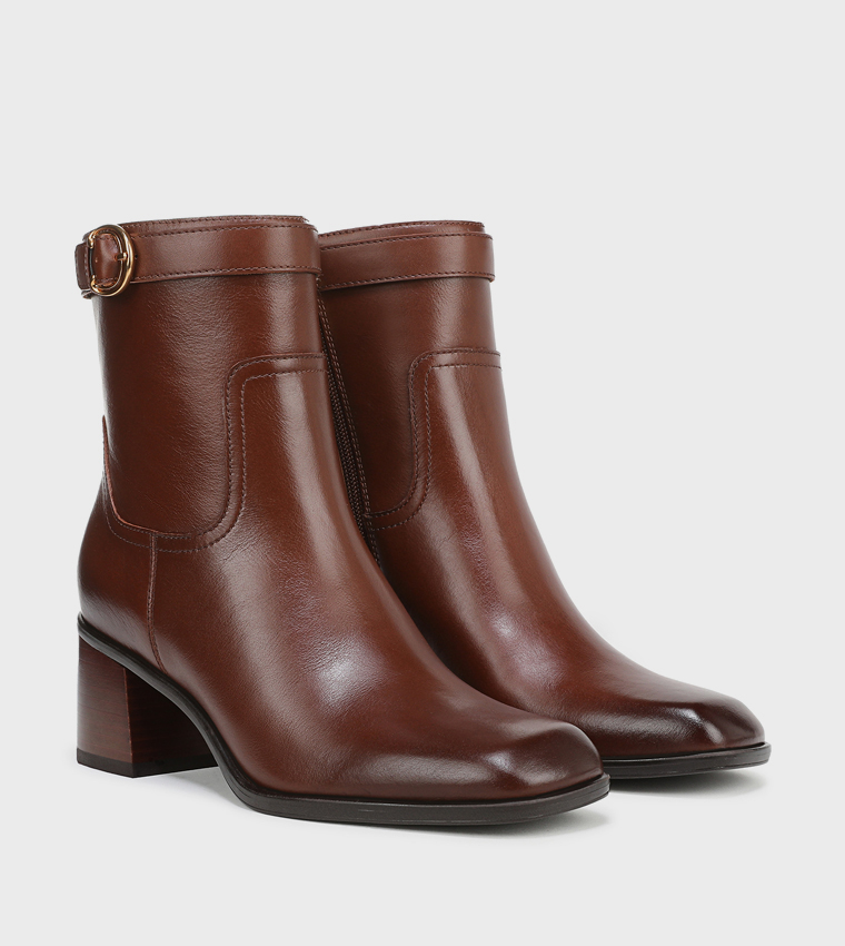 ICY Block Heel Ankle Boots