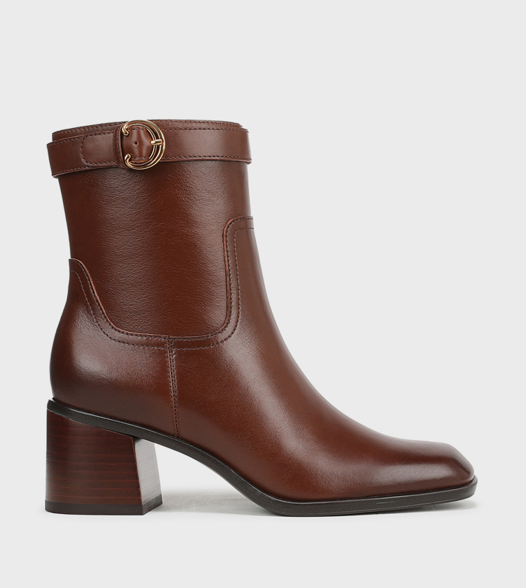 ICY Block Heel Ankle Boots