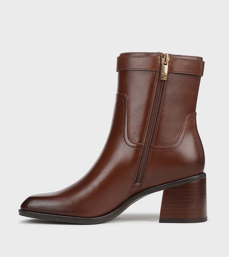 ICY Block Heel Ankle Boots