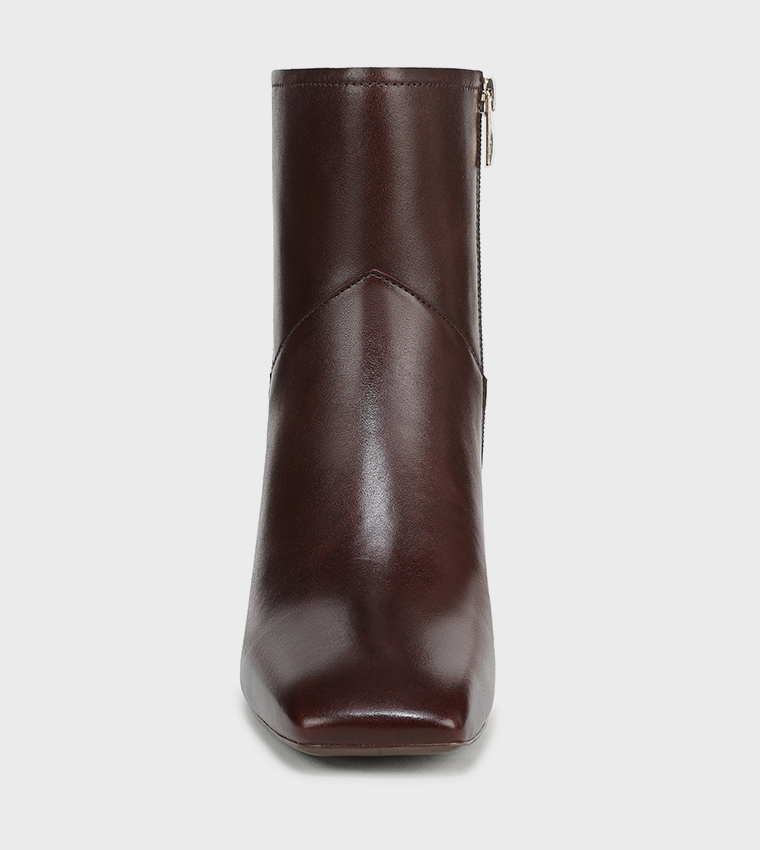 CHRISTINE Textured Square Toe Heeled Boots