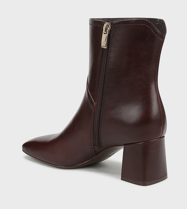 CHRISTINE Textured Square Toe Heeled Boots