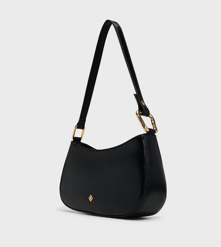 JAIDA Solid Zippered Shoulder Bag