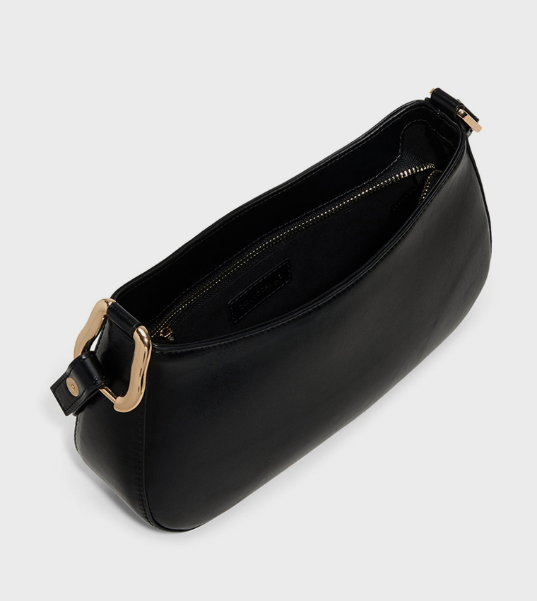 JAIDA Solid Zippered Shoulder Bag