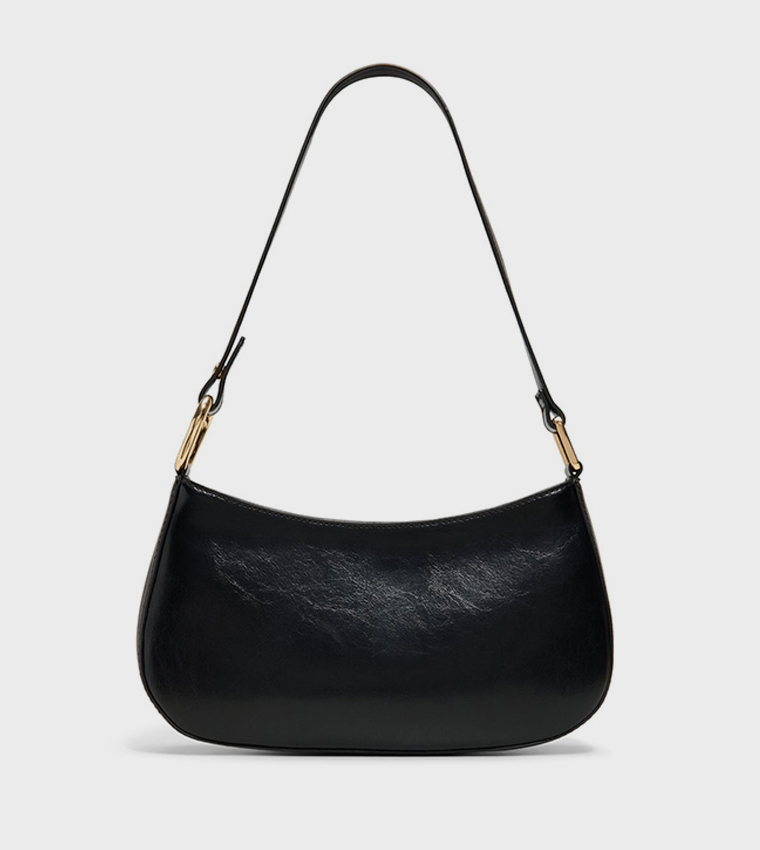 JAIDA Solid Zippered Shoulder Bag