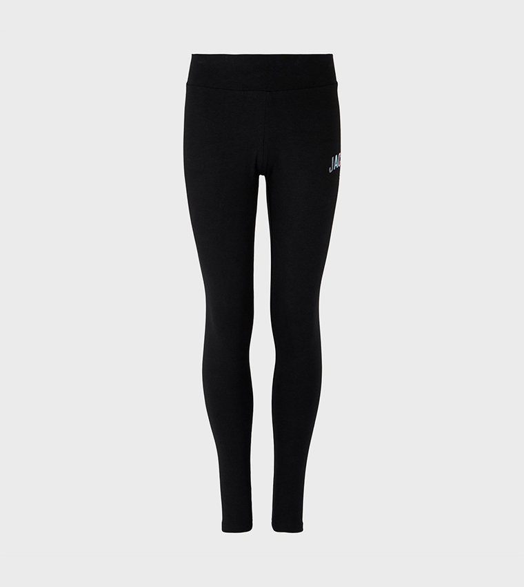 Buy Jack Wills Kids Logo Printed Elastic Waist Leggings In Black 6thStreet Kuwait