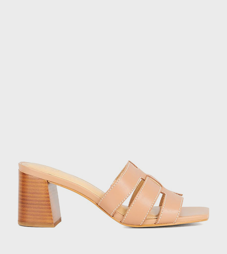 JAYYLA Solid Block Heel Sandals