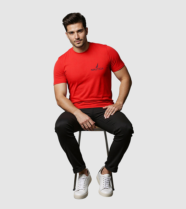 Logo Printed Regular Fit Crew Neck T-Shirt