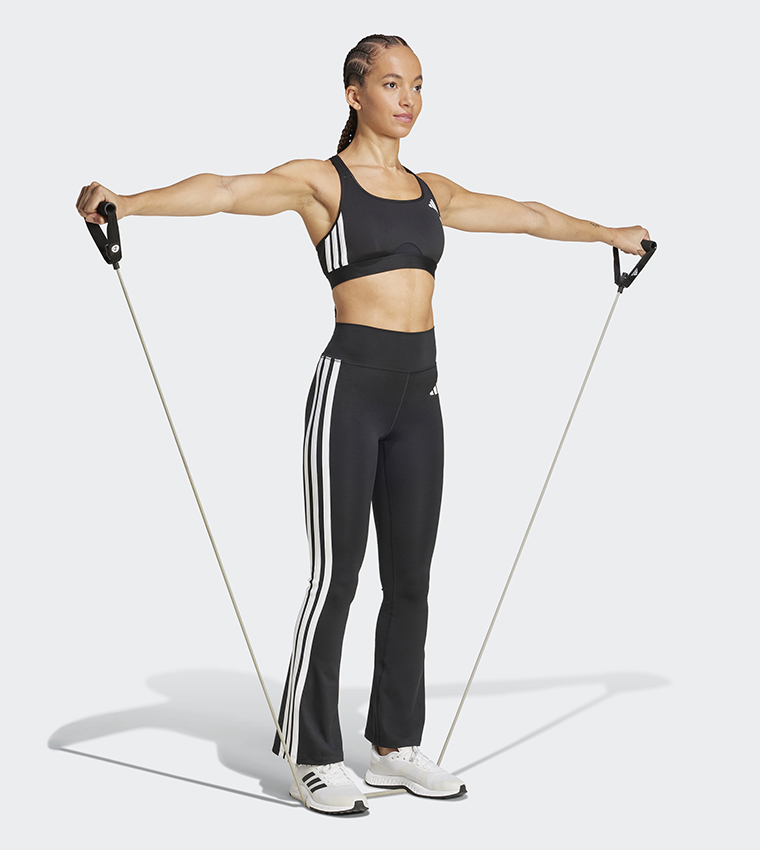 Optime Essentials 3-Stripes Flared Active Leggings