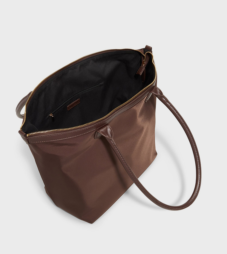 JETTIE Contrast Detail Tote Bag