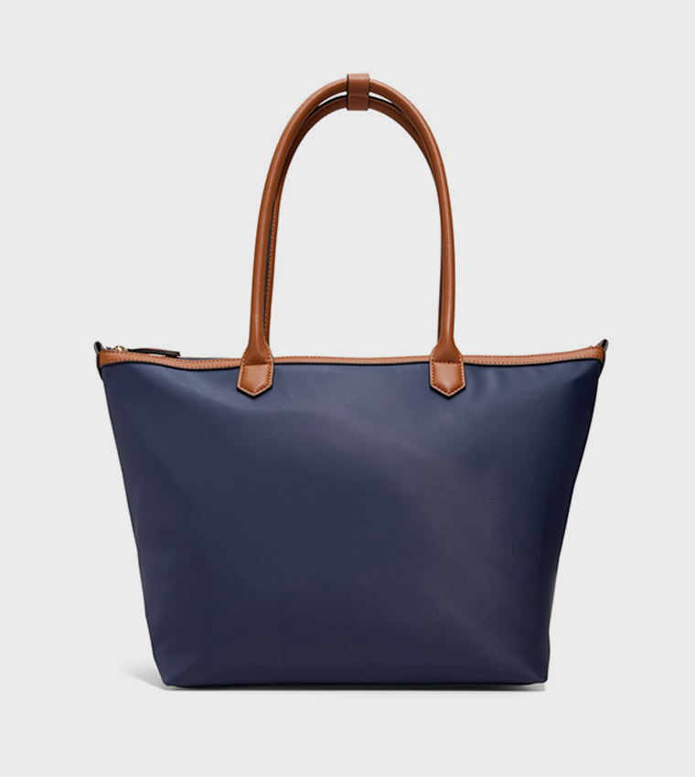 JETTIE Contrast Detail Tote Bag