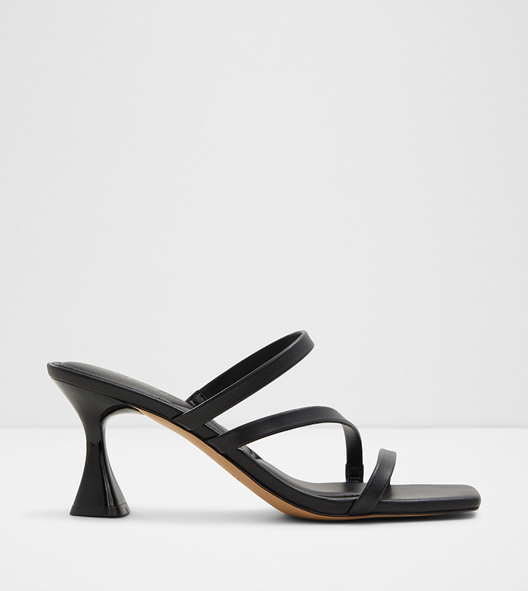 Aldo black open toe heels discount