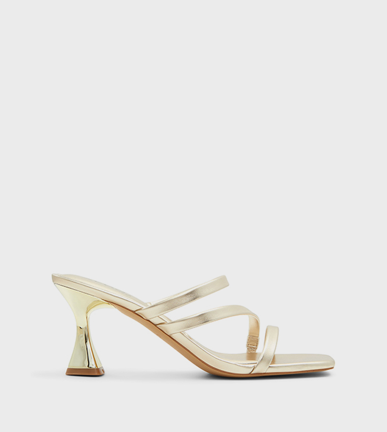 Aldo gold strappy heels online