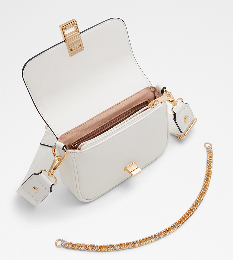 Buy Aldo JOHNA Chain Detail Crossbody Bag In White | 6thStreet UAE