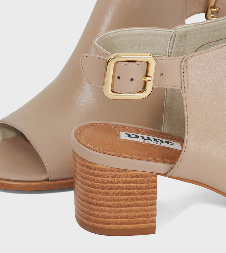 JOUPIN Peep Toe Block Heel Sandals