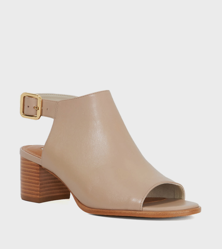 JOUPIN Peep Toe Block Heel Sandals