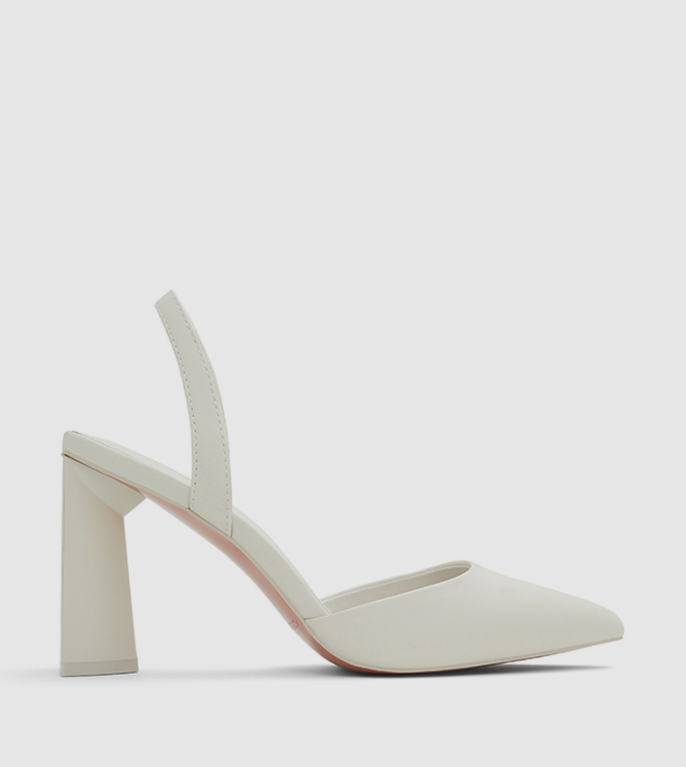 Chunky white pumps deals