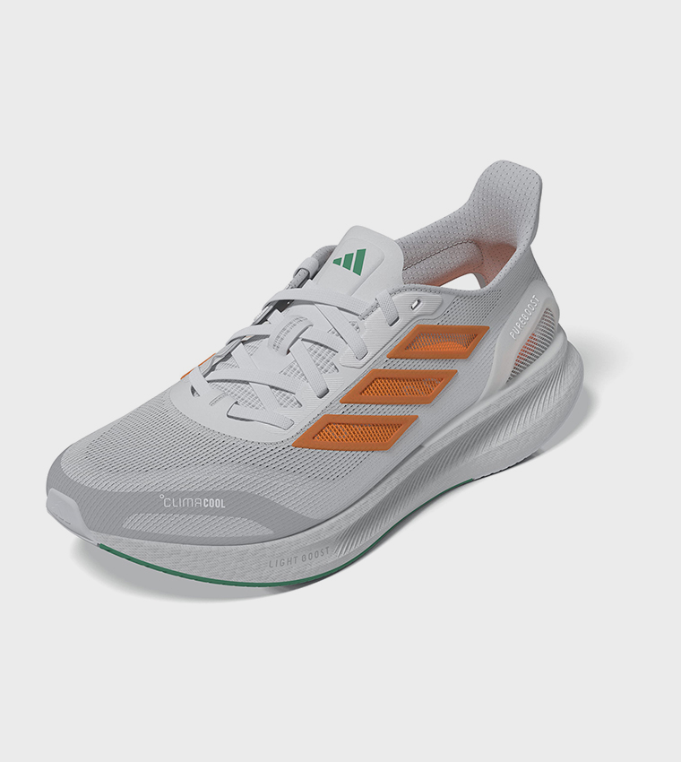 PUREBOOST 5 CLIMACOOL Stripe Detail Lace-Up Running Shoes