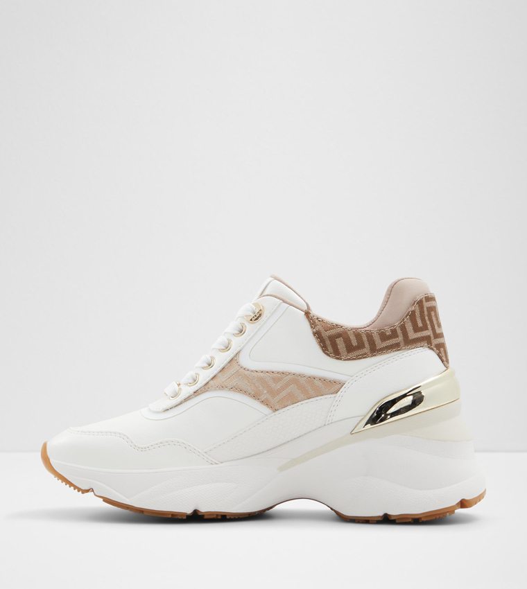 Aldo white wedge sneakers top