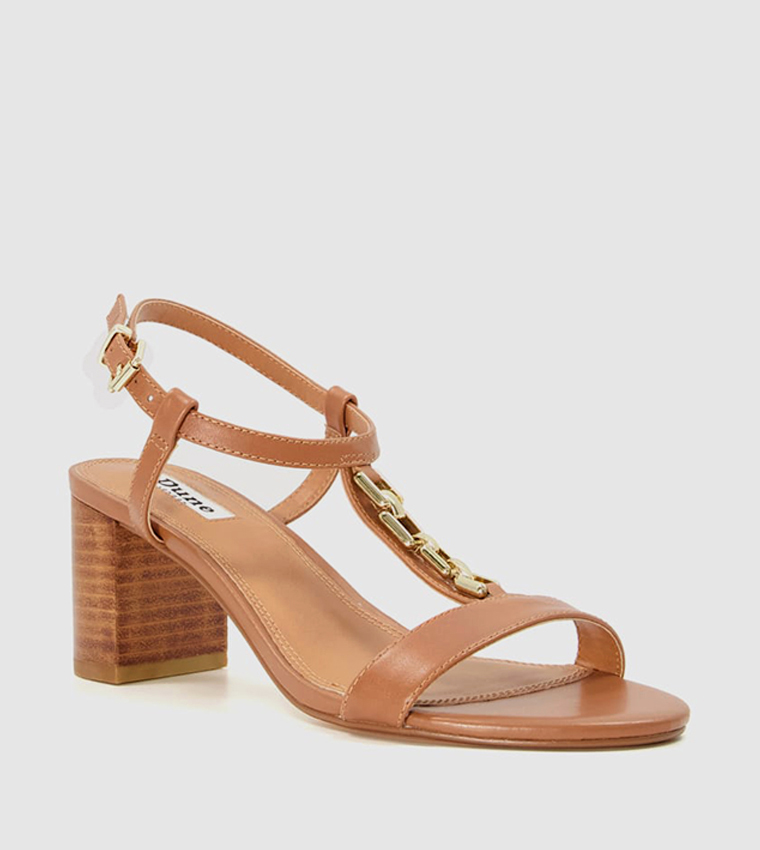 JUST Ankle Strap Block Heel Sandals