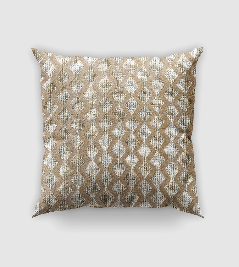 Gold embroidered sale cushion