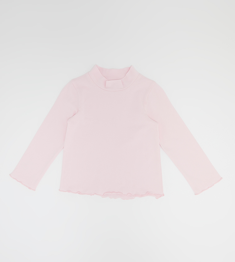 Solid Turtle Neck Long Sleeve T-Shirt